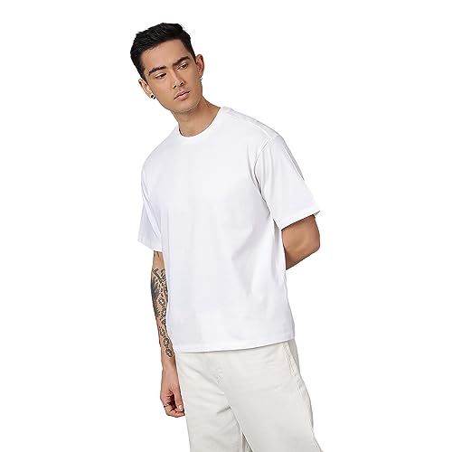 Image of Free Authority Loose Fit Solid Black Tshirt for Men