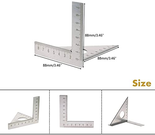 Regla Triangular Medidor de Ángulos Acero Inoxidable miniatura 4