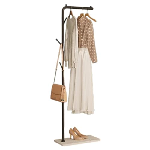 Perchero de pie con base de mármol y ganchos para ropa, bolsos, sombreros, ideal para entrada, pasillo, dormitorio, sala de estar