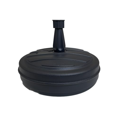 Acomoda Textil – Base de Sombrilla Rellenable con Agua o Arena Resistente y Estable para Terraza, Patio y Jardín Pie de Sombrilla Robusto y Transportable para Parasol (13 litros Negro, 40cm ø)