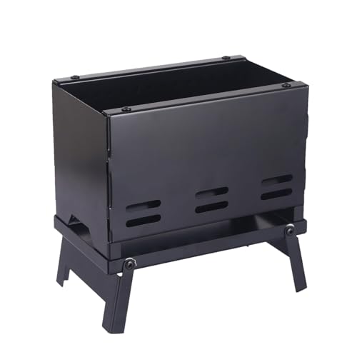 Parrilla de carbón portátil | Barbacoa plegable con asa de transporte | Ideal para camping, picnic, jardín, uso doméstico, solución compacta para cocinar al aire libre