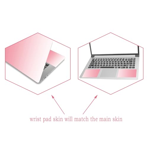 ARTSO Laptop Skin Sticker Decal 15.6 Inch, Universal Personalized Art Vinyl Skin Stickers for 12.1 13 13.3 14 15.4 15.6 Inches Netbook Notebook Protector, White Pink