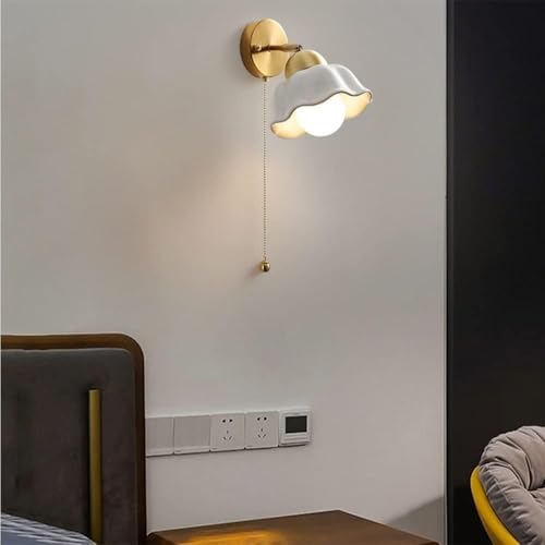 Aplique de pared de cerámica con atenuación tricolor para lectura sin cables molestos