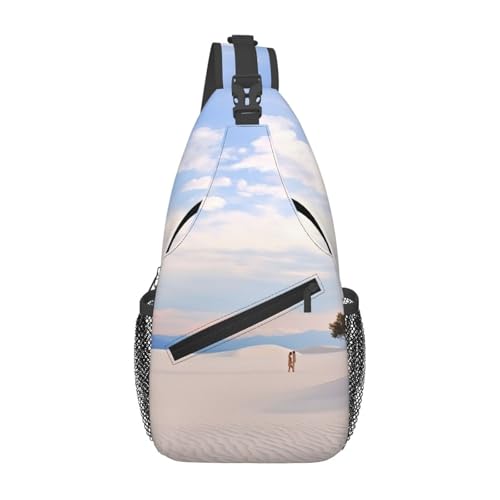 Bolsa Cruzada Unisex Negra de Poliéster para Viaje miniatura 1