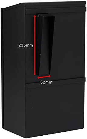 Burg-Wachter MB25BK Secure Steel Gate and Railings Postbox, Black, Large