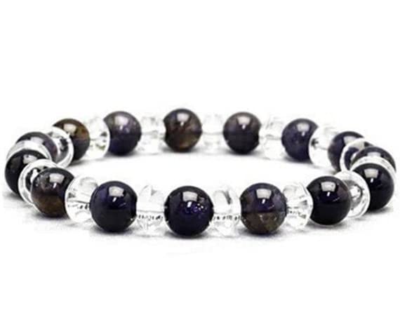 Bracelet iolithe et quartz pour méditation, équilibre et clarté d'esprit