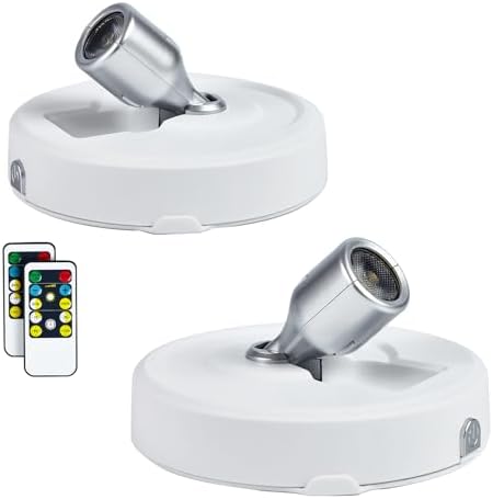 BIGLIGHT Spotlight Battery Operated, LED Puck Light, Dimmable Uplight ...