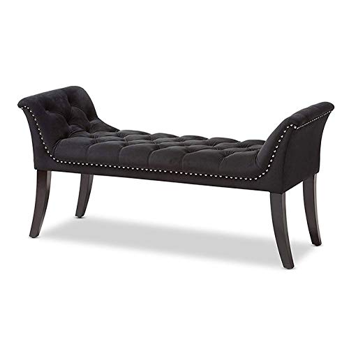 Asghar Furniture - Oryn Supreme Velvet Bench - Black