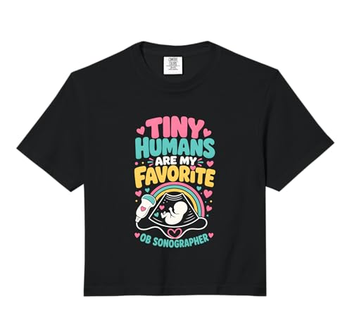 Tiny Humans are My Favorite Ob Sonographer Ultrasound Tech Comfort Colors Crop Top