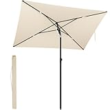 SONGMICS Ombrellone da Patio 190 x 120 cm, Parasole da Esterno, Protezione UPF 50+, Tettuc...