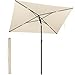 SONGMICS Sombrilla de Patio, 190 x 120 cm, Parasol de Exterior, Protección UPF 50+, Techo Inclinable, Jardín Terraza Playa, Bolsa de Transporte, Base No Incluida, Beige GPU024LZ01