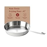 Alva Maestro Stainless Steel Frying Pan 8' - Oven Safe and Made without PFAS, PFOA & PTFE - Induction and All Stovetop Compatible with Even Heat Distribution