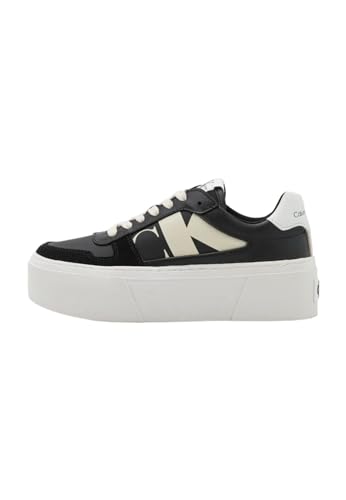 Calvin Klein baskets Cupsole Flatform Mix LTH chaussures de ville en cuir noir 39
