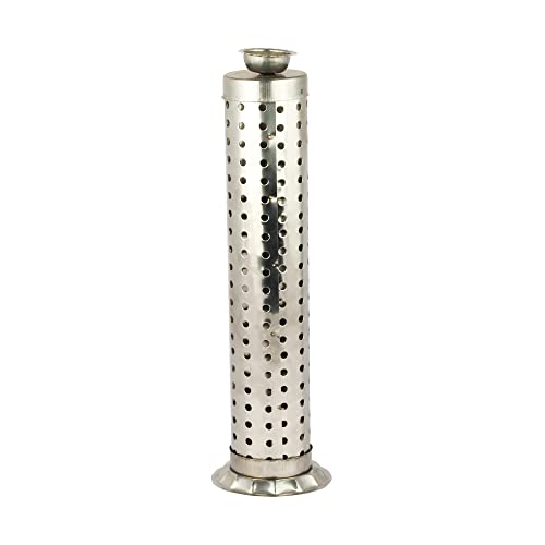 Shubhkart Nitya Stainless Steel Agarbatti Stand for Puja |Incense Stick Holder with Ash Catcher|Stainless Steel Incense Burner