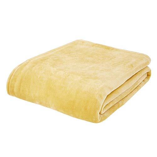 Catherine Lansfield Raschel Velvet Touch Couverture Extra Large Jaune Ocre 200 x 240 cm
