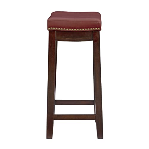 Linon Claridge Red Counter Stool, 26" X 18" X 12.75" #TOP6