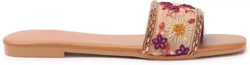 Image of PRIYANSH Enterprises Premium Women Ethnic Embroidered Flats Footwear for Women | Stylish Slippers For Party and Formal Wear | Flat Embroidered Sandal