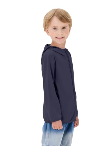 Image of TAGIHOO Kids Active Zipper Sun Protection Jacket Boys Girls Hooded Cooling Shirt Pockets Fishing Running Outdoor