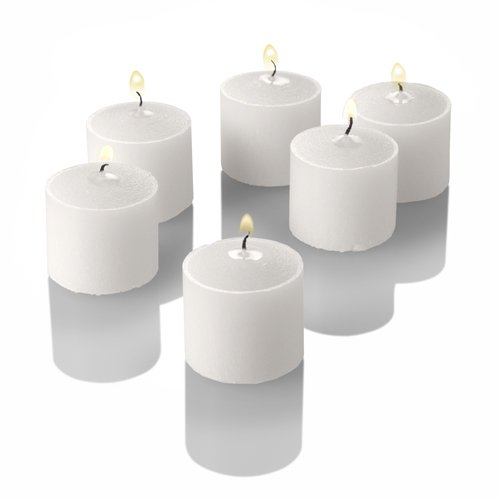 Richland Set of 144 White Votive Candles and 144 Square Votive Holders