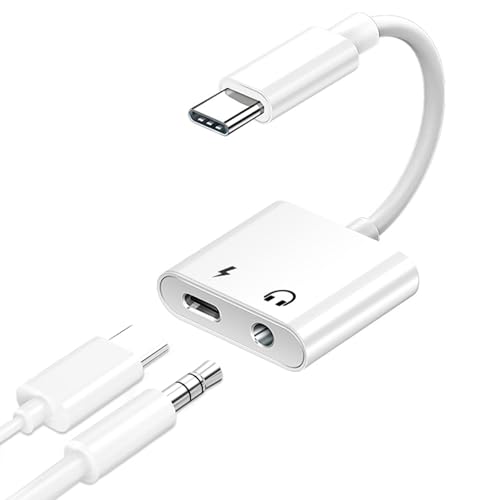 Image of KDRNXVAL 2-in-1 USB C to 3.5mm Headphone Adapter, Type C Audio Jack with Charging Support, Hi-Fi Sound and Fast Charge Compatible with iPhone 17/16/15 and USB-C Devices