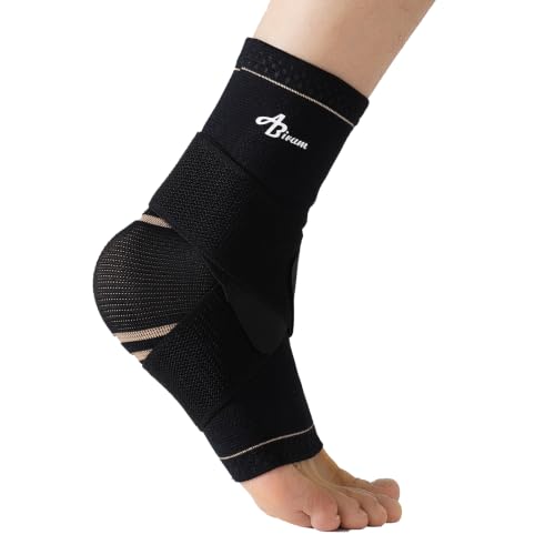 Image of ABIRAM Copper Ankle Brace for Men & Women - Adjustable Compression Sleeve with Support Strap for Daily Stability - Breathable Lightweight Support for All-Day Wear, Walking, Work & Light Activity