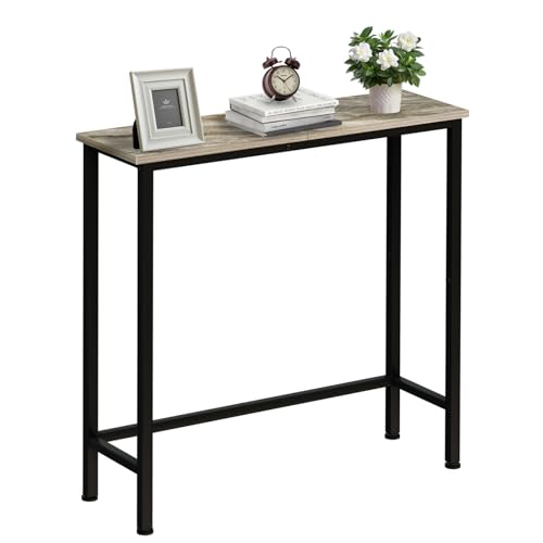Mordchil HF Narrow Console Table, 29.5' Small Entryway Table, Thin Hallway Tables, Slim Sofa Side Tables for Hallway, Living Room, Bedroom, Foyer, Marbleized Grey