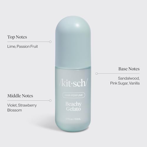 Image of Kitsch Hair Perfume for Women- Beachy Gelato | Clean, Deodorizing & Patented Odor-Eliminating Technology Hair Spray & Body Mist- Freshen Hair, Body & Pillows- Tropical Citrus, Vanilla Bean Scent- 50mL