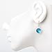 Chuvora 925 Sterling Silver Hand Blown Glass Sparkle Blue Seashell Dangle Earrings