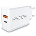 Produktbild PEDEA 20W USB-C Schnellladegerät | 2-Ports Mehrfach Handy-Ladegerät mit USB-C und USB-A | Power Delivery Fast-Charger | Adapter für iPhone 15 14 13 Pro Max | Galaxy S23 S22 S21 | Pixel 8 7 6, weiß