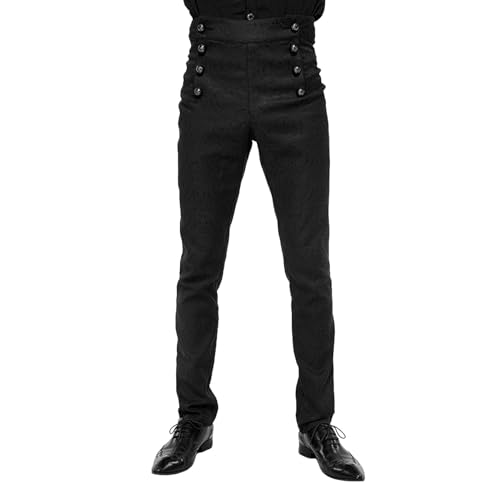 Duohropke Pantalon gothique pour homme - Costume de cosplay victorien - Avec bouton jacquard -...