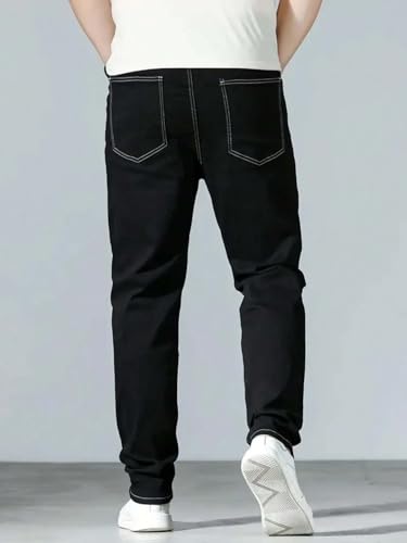 Image of KOTTY Mens Solid|Mid Rise| Coin Pocket|Button|Ankle Length|Loose Fit|5 Pocket Jeans for Mens