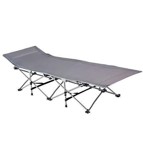 Klappbett Outdoor Leisure Camp Bett Verbreitert Tragbare Ultraleichte Erwachsene Einzelbüro Mittagessen Bett (Farbe : Gray)