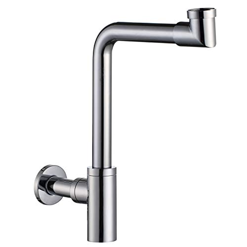 StoneArt Siphon Ablaufgarnitur für Waschbecken Waschtisch Geruchsverschluss mit Reinigungsöffnung Röhrengeruchsverschluss höhenverstellbar PX25P