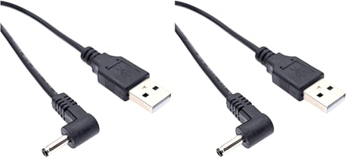 JZK 1m 5 V USB-DC alimentazione cavo con spina ad angolo retto 3.5 x 1.35 mm, cavo ricarica USB-DC con jack cilindrico 3.5 mm per cavo ricarica per spazzolino elettrico (Confezione da 2)