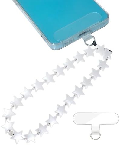 C&L Accessories Phone Chain Strap, Beaded Phone Charm Faux Pearl Phone Lanyard Wristlet Strap Wrist Cell Phone Strap Grip for Women