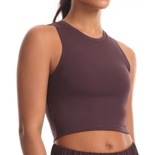 Image of Sports Bras for Women Removable Padded Athletic Yoga Running Crop Tops Sleeveless Gym Workout Tops