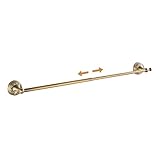 Wall Mounted Bathroom Towel Rack, Towel Bar Adjustable 15.5 to 27.5 Inch Antique Brass Pattern Carving,Brushed Bronze