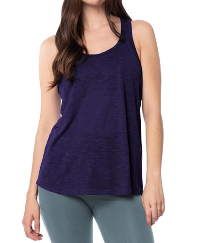 Women's Everyday Flowy Burnout Slub Racer Back Active Workout Tank Tops2