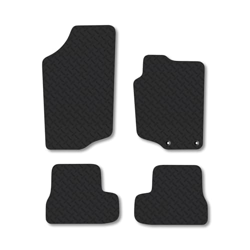 Image of Peugeot 207 CC (2007-2012) Heavy Duty Thick Rubber Car Mats Accessories Tailored Fit Front Rear Set Compatible Accessory Waterproof Durable Non-Slip 5mm Full Coverage Protection with Clips