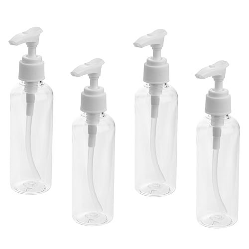 TINEASUR 4個ポンプ付きボトル 液体ボトルディスペンサー シャンプー ローション 鹸 洗顔料用 収納容器 携帯便利 旅行用 家 バスルーム キッチン対応 再利用可能