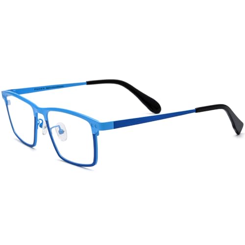 Image of FONEX Pure Titanium Glasses Frame Men Square Magnet Clip On Eyeglasses with Polarized Lens