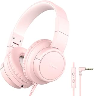 Kids Headphones, Tribit Safe Sound Tech 85/94dBA Volume Limited Wired Headphones with Microphone, SharePair, HiFi Stereo Foldable Over Ear Headphones for Kids for School/Travel/Phone/PC