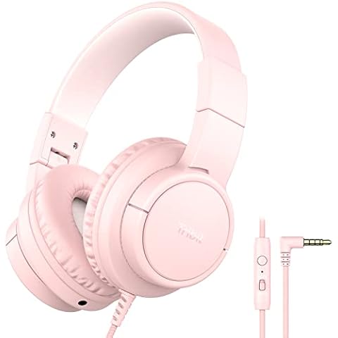 Kids Headphones, Tribit Safe Sound Tech 85/94dBA Volume Limited Wired Headphones with Microphone, SharePair, HiFi Stereo Foldable Over Ear Headphones for Kids for School/Travel/Phone/PC Cover