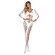V-Ting Sexy Hochzeit Bodystocking Netz Catsuit Body dessous set erotisch ouvert Reizwäsche unterwäsche Negligees (weiß Hochzeit 5, Einheitsgröße fit all)
