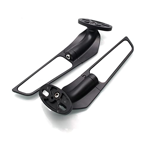 Mzs Racing Motorcycle Mirrors, Double Rotating Wing Rearview Mirror Fairing Side Black Compatible With Gsxr 600 750 1000 | Cbr300R Cbr500R Cbr600Rr Cbr1000Rr | Ex250 Ex300 Ex400 Ex650 Zx6R Zx10R #TOP2