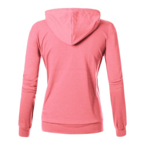 Image of GIVON Basic Lightweight Zip-Up Hoodie Long Sleeve Thin Jacket for Women with Plus Size