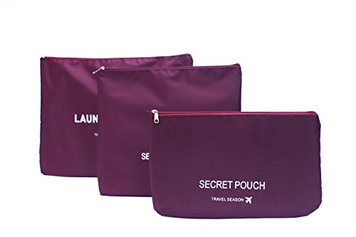 Image of 6 Sets Travel Organizers Packing Cubes Luggage Organizers Compression Pouches(Wine red)