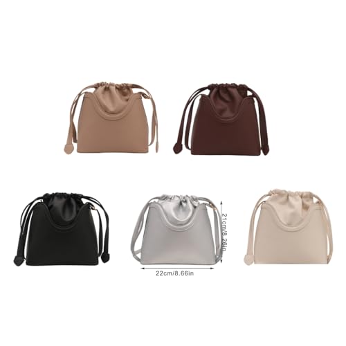 Women Shoulder Drawstring Bucket Large Capacity Armpit Shopping Commuting PU Leather Crossbody3