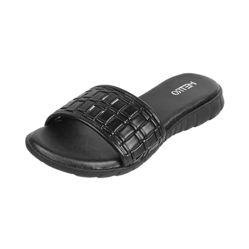 Metro Women Black Synthetic Leather Comfort Slip-on Sandal UK/7 EU/40 (41-202)