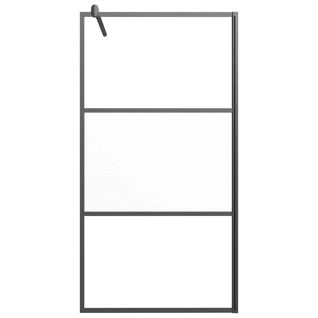Mampara de ducha, 100 x 195 cm, cristal de seguridad ESG, marco de aluminio, color negro